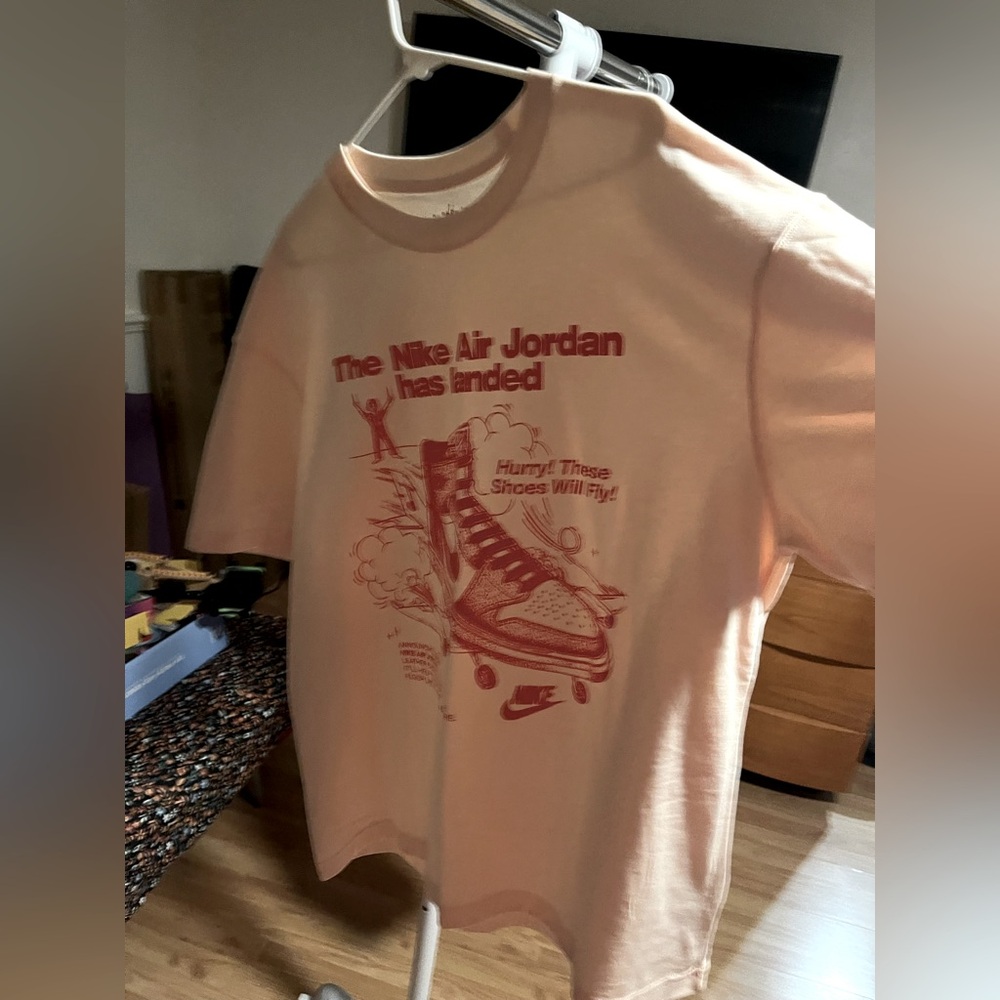 Nike Air Jordan Peach Tee with Red Graphic